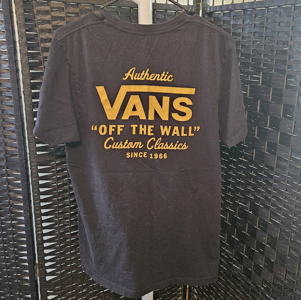 Vans Black Tee with Yellow Print
